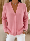 Women’s Casual Solid-Color Cardigan with V-Neck